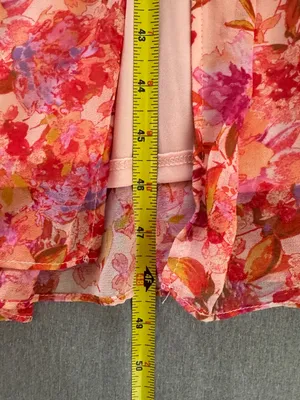 NWT Taylor Floral Tiered Maxi Dress Size 10 Pink Orange Ruffle Peplum thumbnail 9