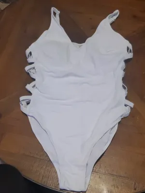 Women’s White Strappy Side One-Piece Swimsuit thumbnail 1