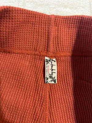 Free People Rust Waffle-Knit Leggings thumbnail 4