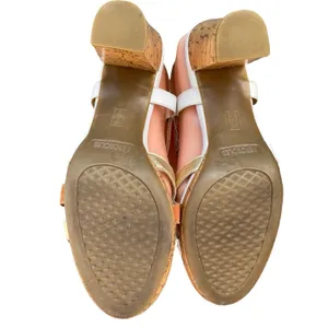 Aerosoles White Gold Tan Leather Strappy Slingback 3" Heel Sandals Size 8 Boho thumbnail 7