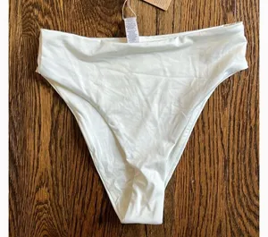 SKIMS White Mid Waist Bikini Bottoms M thumbnail 4