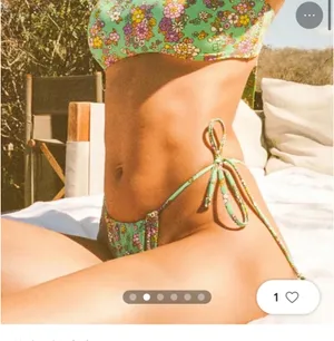 brand new urban outfitters green floral bikini halter and thong small with tags thumbnail 3