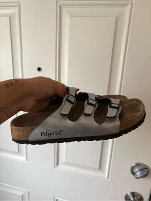 Birkenstock papillo triple strap silver sandals women unisex 40 9 casual thumbnail 2