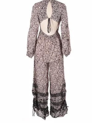 Free People Forever Timeless Soulmate Cut Out Boho Brown Jumpsuit S thumbnail 9