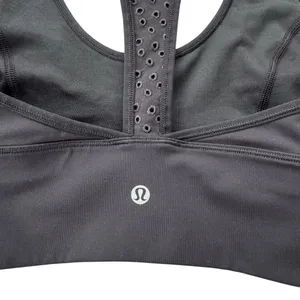 Lululemon Bra Racer Back Embroidered Eyelet Sports Bra Black Size 6 thumbnail 9
