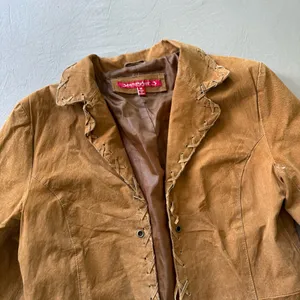 Vintage Jennyfer J Whipstitch Suede Leather Jacket thumbnail 7