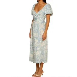 SHORE winnie wrap‎ midi dress in caribbean thumbnail 2