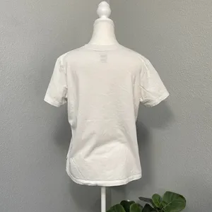 Vans White Tee Floral Leaf Checkered Graphic Print Short Sleeve Shirt thumbnail 4