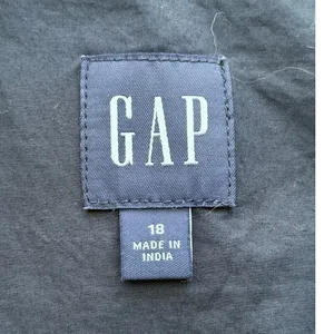 GAP Dress Sz 18 One Shoulder Navy‎ Blue Eyelet Hem Tiered Midi Summer Pockets thumbnail 4