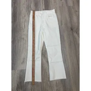 MOTHER The Hustler Ankle Fray Jeans Fairest Of Them All‎ White High Rise 26 thumbnail 6