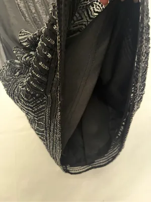 Adrianna Papell Evening Size 4 Black Silk Beaded Sequined Flapper Dress(A918) thumbnail 3
