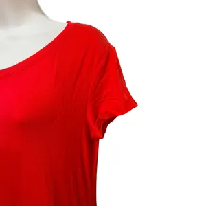 C&C California‎ Womens Red Short Sleeve Scoop Neck Side Slit Maxi Dress Size M thumbnail 3