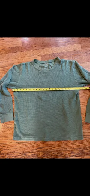 Vintage L.L. Bean Classic Long Sleeve Thermal Waffle Shirt - Olive Green thumbnail 2