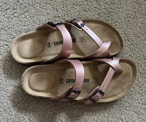 Luna Low Heel Slide Sandals Rose Gold thumbnail 2