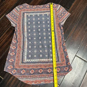 Lucky Brand Tee shirt boho print indie hippie casual California cotton short sleeve thumbnail 4