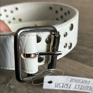 White flat studded Belt thumbnail 3