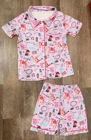 Taylor Swift Pink Graphic Short Pajama Set thumbnail 1