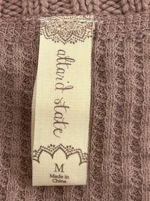 Altar’d State Samantha Waffle Sweater Sleeve Top Pink and Burgundy Size M thumbnail 6