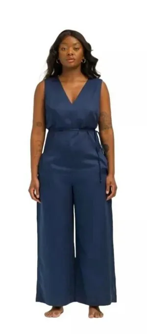 Ettitude Sateen Jumpsuit Luxurious Ocean Navy Size L‎ New thumbnail 1