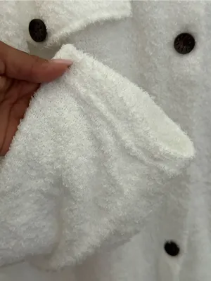 SheIn Cozy White Button-Up Shacket thumbnail 8