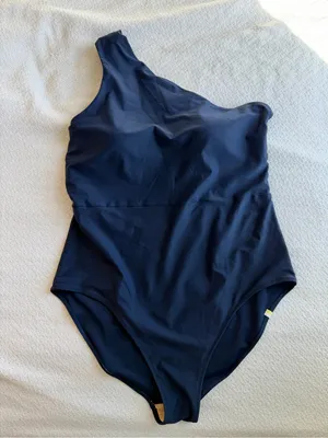 Summersalt The Ruched Sidestroke One Piece Swimsuit Navy Blue 16 NEW thumbnail 2