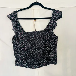 Free People Stay With You Black Floral Top thumbnail 6