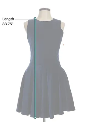 Alice + Olivia Navy Sleeveless Fit-and-Flare Dress Size 6 Adley Pleated Velvet thumbnail 7