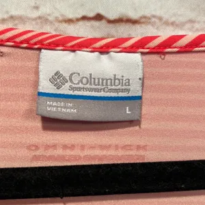 Columbia anytime casual striped tunic Omni wick large cinched sides V-neck pink thumbnail 5