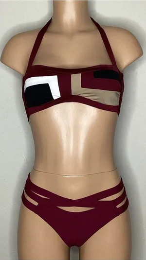 New. PQ & Becca color block bikini. Small. Retails $159 thumbnail 1