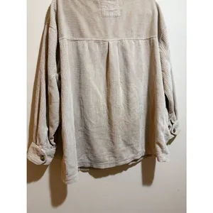 Aerie Size L Corduroy Shacket Shirt Jacket Cream Button Down Front thumbnail 9