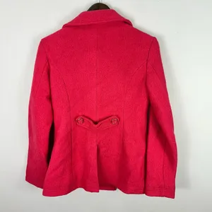New York & Company Peacoat Women Small Pink Wool Blend Double Breasted Jacket thumbnail 5
