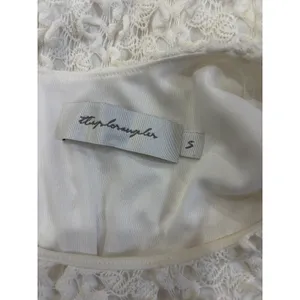 Tbags Los Angeles Textured Dress Womens Small Cream Long Sleeve thumbnail 3