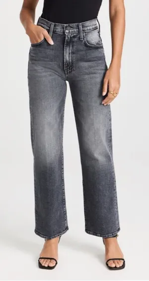 MOTHER‎ Superior The Rambler Zip Flood Outta Sight Jeans In Charcoal Womens 27 thumbnail 1