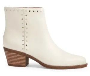 BP Wylie Studded Ankle Boots Ivory Pointed Toe Block Heel Size 8.5M thumbnail 1