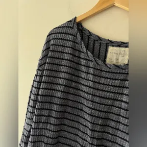 We The Free/Free People Auntie Em Thermal Striped Peplum Top‎ Size Large thumbnail 3