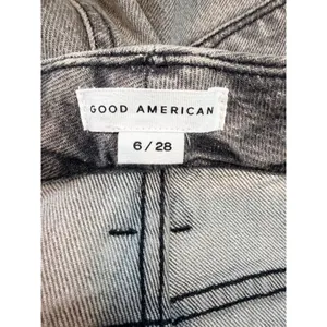 Good American Good‎ Boy Twisted Slit Straight Leg Jeans Gray Size 6/28 thumbnail 5