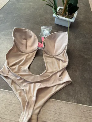 Women's U Plunge Clear Straps Bridal Shapewear Body Shaper Backless Bodysuit thumbnail 8