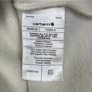 CARHARTT Relaxed-Fit Quarter-Zip Sweatshirt W's Sz M Cream Fleece Inside Cozy thumbnail 9