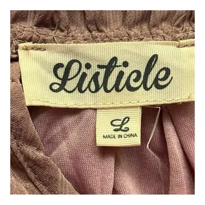 Listicle‎ Tiered Mini Dress Womens Large Dusty Rose Textured Grid Balloon Sleeve thumbnail 6