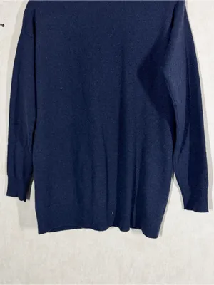 Ann Taylor Women’s 100% Cashmere Knit Cardigan Sweater V-Neck in Navy M thumbnail 6