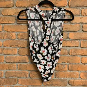 Free People Intimately Sure Please Floral Bodysuit Womens‎ XS Sleeveless Black thumbnail 2