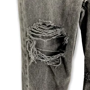 American Eagle | Size 00 XXS | Mom Jeans High Rise Distressed Ripped Faded Black thumbnail 6