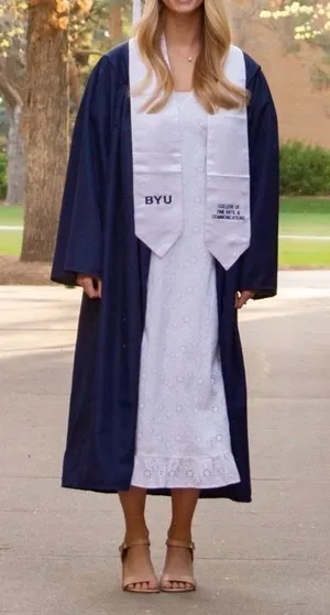 Dark Blue Graduation Gown Size M thumbnail 1