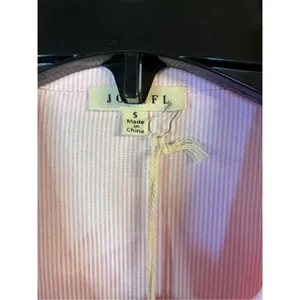 JODIFL Women's Small Pink White Striped Button Up Shirt nwt (3046) thumbnail 4