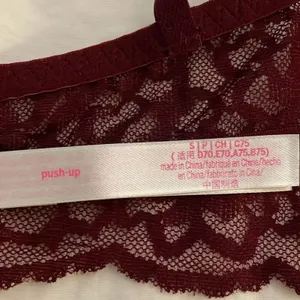 Pink Victoria's Secret Maroon Lace Push-up Bra Size Small Padded Underwire thumbnail 4