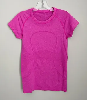 Lululemon Size 6 Pink Short Sleeve Swiftly Shirt Workout Athletic thumbnail 1