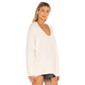 Revolve FREE PEOPLE Brookside Tunic Sweater‎ Ivory Slouchy Solid Scoop Large thumbnail 5