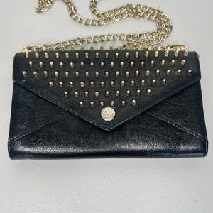 Rebecca Minkoff Black Leather Stud Wallet on Chain thumbnail 7