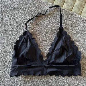 Urban Outfitters OUT FROM UNDER Black Scalloped Bralette thumbnail 4