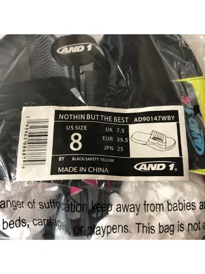 AND1 Nothin But The Best Slide Sandals Black Yellow Womens Size 8 thumbnail 5